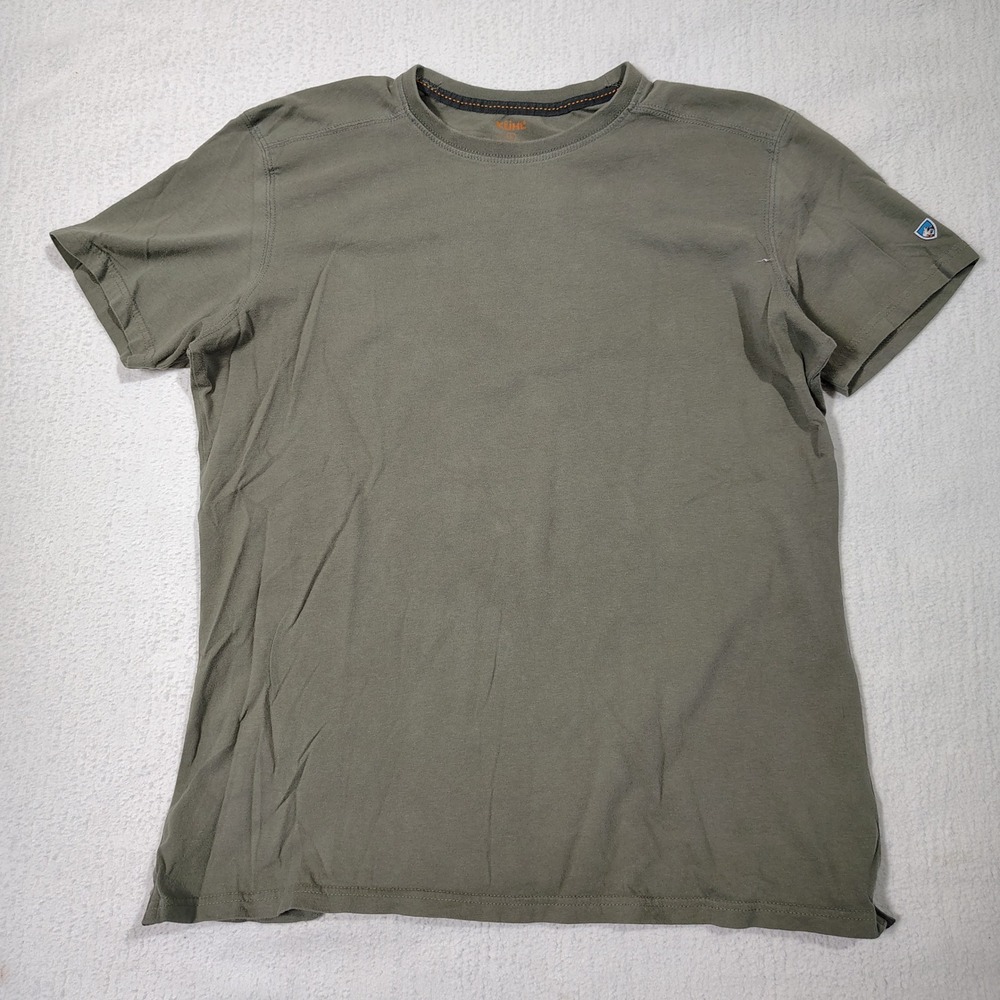 Kuhl Wildfibre Shirt Mens Large Green Organic Cotton Short Sleeve Hiking